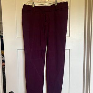 Merona Burgandy ankle-length pants